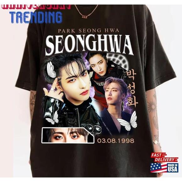 Other - Seonghwa Ateez Inspired Kpop Shirt Concert Retro Tee World Tour Tshirt Classic